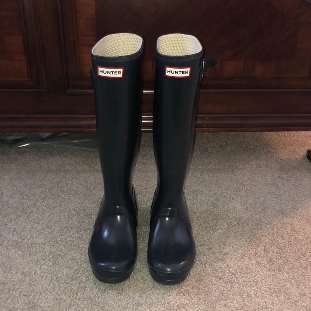 Tall Hunter Rain Boots Navy